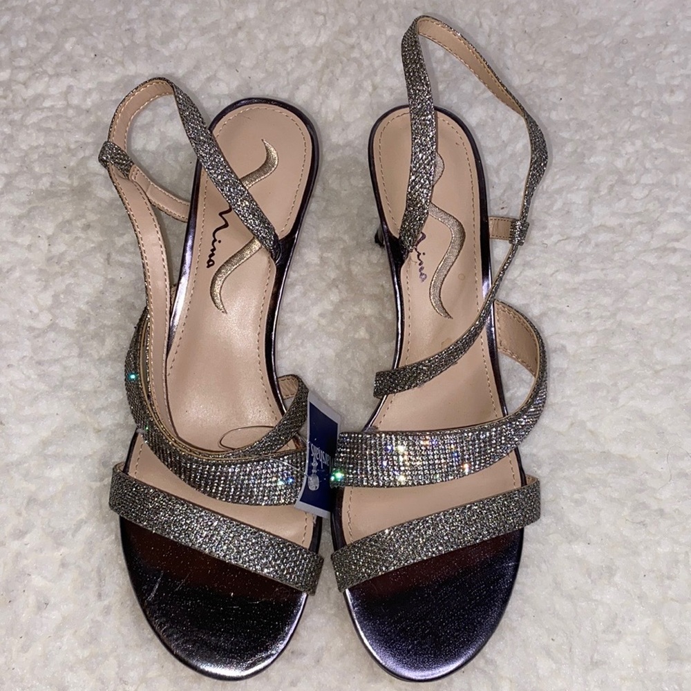 Nina Gold Heels Sz 8.5 New